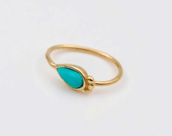 Türkis Bauchnabel Ring, 14k GOLD Bauchnabel Schmuck, Bauchnabel Creolen, Gelbes Massivgold oder 14k ROSE gold Boho Creolen, Einzelohrring