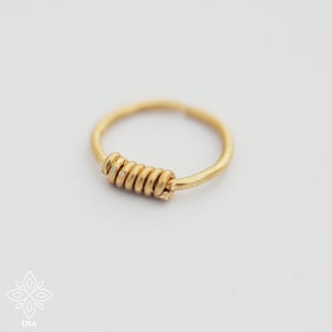 Oro massiccio 14K Anello al naso in oro massiccio Anello per cartilagine Elica Cerchio per orecchino per cartilagine Trago Elica Cerchio per setto Conch in oro Cerchio per naso Piercing all&#39;orecchio