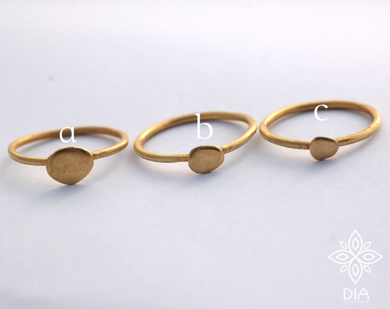 SOLID GOLD stacking rings Pebble stacking ring Choose your ring 14k gold stacking rings stack rings Minimalist rings Knuckle ring Midi ring. image 3