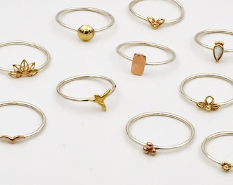 Solid gold stacking rings Silver stacking ring Thin goldn stacker 14k Gold stacking ring  Minimal rings Minimalist rings Thin stacking rings
