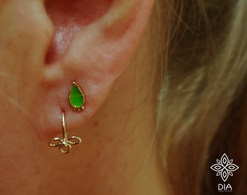 Solid 14k Yellow Gold Nostril Pin Gold Drop Nose Stud Ring Body Jewelry Gold Nose Stud Rose gold Nose Ring Indian Nose Stud Nose Screw