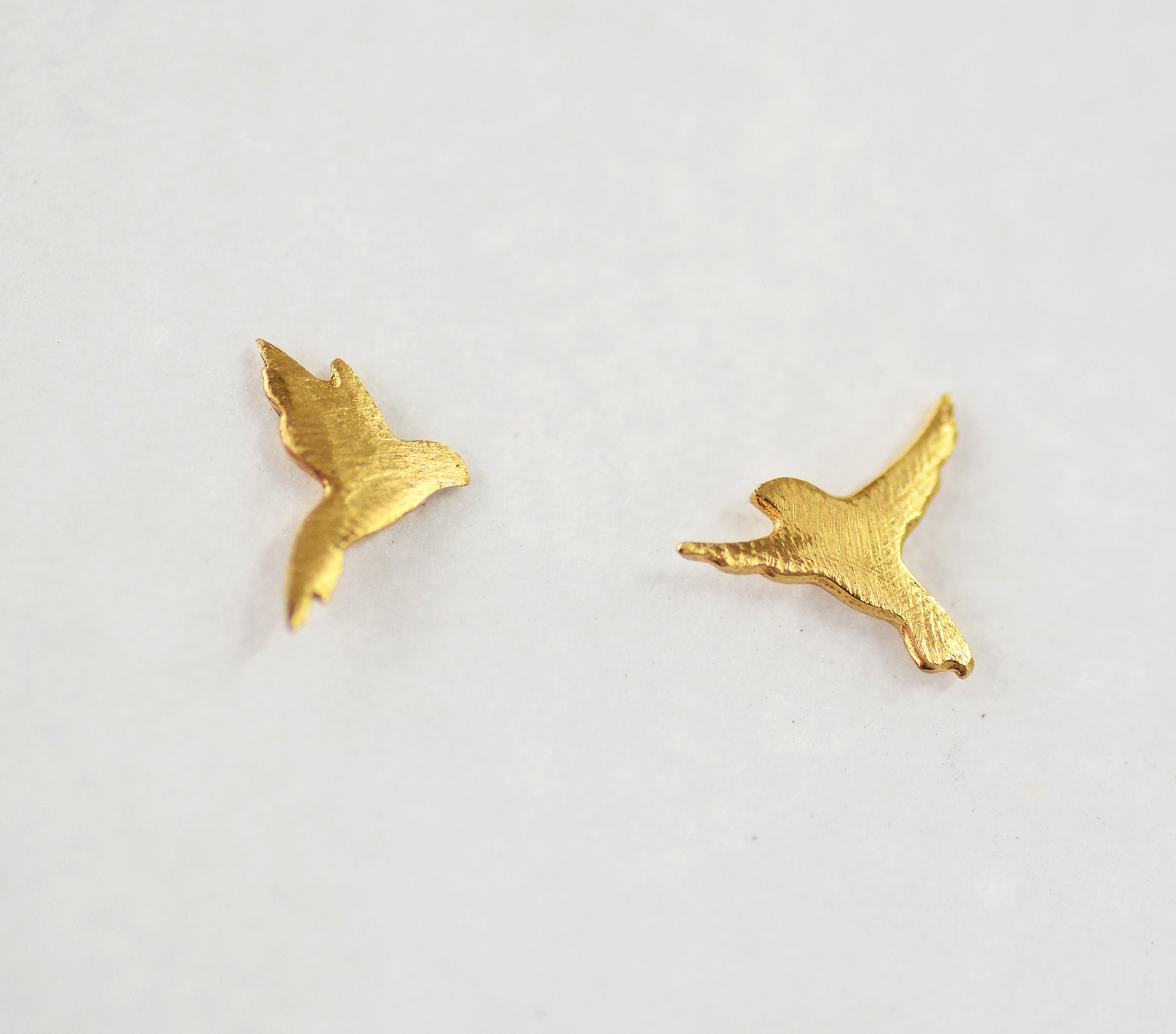 Buy Simple Gold Studs 14k Gold Stud Earrings Flying Bird Earrings Bird Posts Small Earrings Tiny Studs Small Posts Simple Gold Earrings Online in India Etsy
