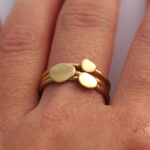 SOLID GOLD stacking rings Pebble stacking ring Choose your ring 14k gold stacking rings stack rings Minimalist rings Knuckle ring Midi ring. image 5