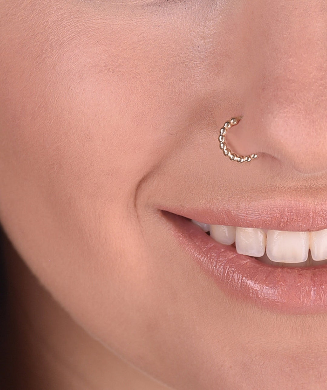 SOLID GOLD 14k Nose Hoop NOT Plated or Filled 14 Karat Nose Ring Cartilage Tragus Helix Nose