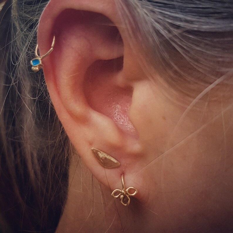 Gold Cartilage Hoop Indian 14k Solid Gold Hoop Tragus Ring Etsy