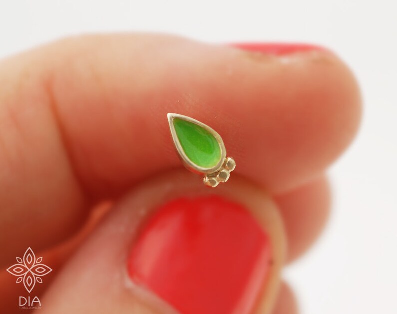 Solid 14k Yellow Gold Nostril Pin Gold Drop Nose Stud Ring Body Jewelry Gold Nose Stud Rose gold Nose Ring Indian Nose Stud Nose Screw