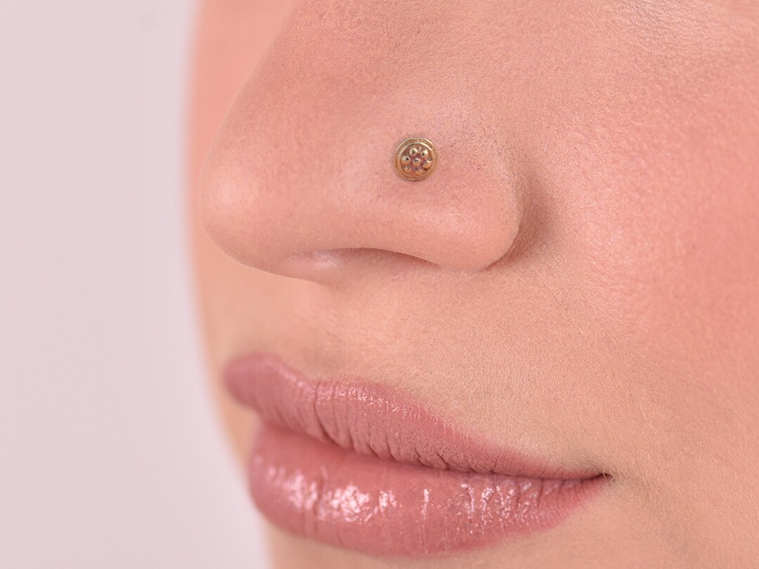Gold Nose Screw Nose Stud Lshape Nose Stud Gold Nose Ring Etsy