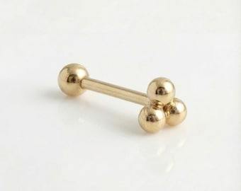 14K REAL Solid Gold Screw Ball Stud, Screw End Cartilage, Sphere Ball Closure Tragus Earring Stud Piercing 20Gauge
