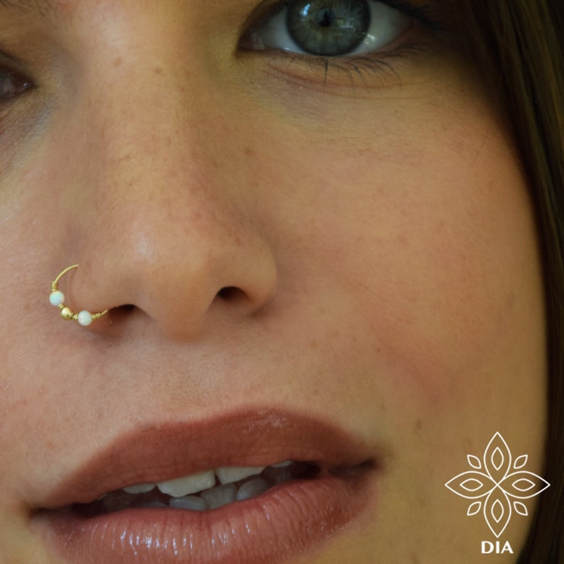 Extra Thin Nose Ring SOLID GOLD Thin Hoop Ring Helix Hoop Etsy Israel