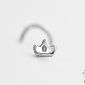 Zilveren neus stud kroon neus stud kraakbeen stud neus sieraden minimale stud oorbellen zilveren schroef kleine piercing tragus pin, neusgat pin