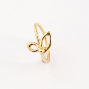Body Jewelry, Cartilage Ring, Helix hoop, 14k Solid Gold Hoop, Leaf earring, Nose Ring, Cartilage Jewelry Gold, Daith Jewelry, 14k Gold