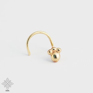 Dot stud,Solid gold nose earring,14k nose screw,Helix earring,Nose ring,Nose piercing,Rook,Tragus,Cartilage earring,Nose jewelry,Gold stud