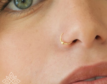 Nose ring hoop,SOLID GOLD nose ring,indian nose ring,tribal nose ring, Nose Jewelry,Nostril Hoop,Nose Piercing,Nose Earring,Nostril Jewelry