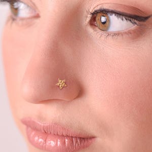 Nose Stud, 14k Gold Star Earring, Gift For Her, Nose Piercing, Christmas Gift, Tragus, Helix, Cartilage Piercing, Minimalist Nose Stud,