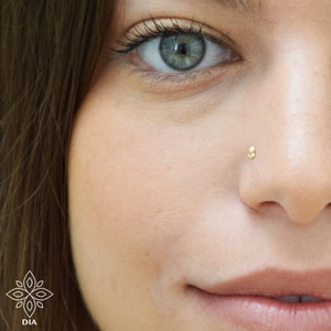 Tiny nose stud, 14K SOLID GOLD nose earring, GOLD nose screw, Nose earring, Nose ring, Nose piercing, Cartilage stud, Nose jewelry