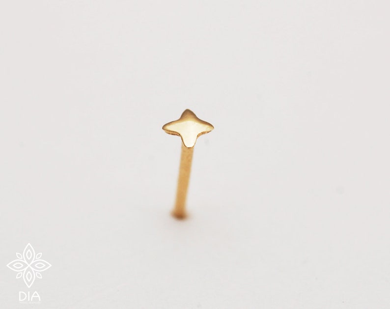 Tiny Nose Stud, 14k SOLID GOLD Nose Stud, 18gauge 20 gauge 22 gauge Body Jewelry, Minimalist Nose Stud, Barely There Stud, Dot Nose Stud image 3