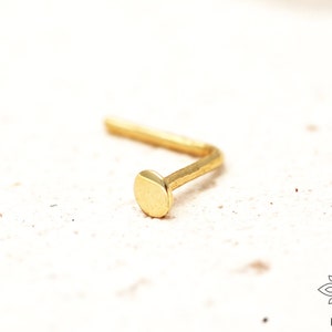 2.5mm Solid gold Nose Stud pin Gold Tiny Nose stud Dot nose screw Circle Nose Screw Round Nose Pin Plain Nose Jewelry Minimalist Nose Stud