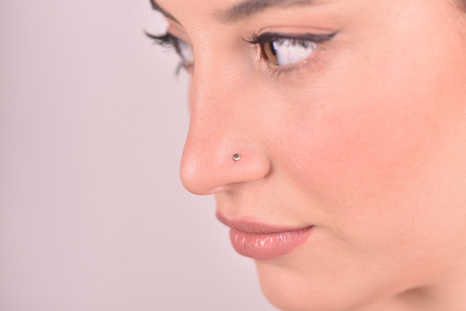 Subtle Solid Gold Square Nose Stud All Hand Made from 14k Gold Etsy