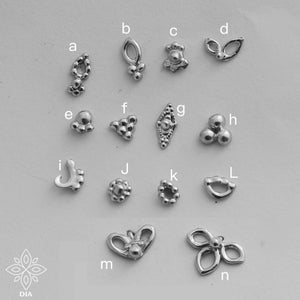 Silber Nase Stud, Körperschmuck, Nase Knochen, Silber Nase Schmuck, Nase Piercing, Mandala Nase Stud, Blume Gestüt