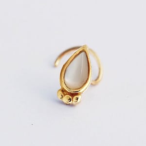 Pearl nose stud 14k GOLD Nose Screw Earring Bone Boho Drop Nose Indian Helix stud nose stud 20g Piercing Nose screw Tribal Nose Ring Jewelry