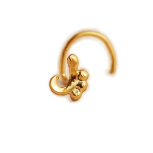 Tiny Nose Stud, 14k gold Cartilage Earring, Body jewelry, Boho Nose Screw, Rock Helix Earring, Tragus Nose Pin