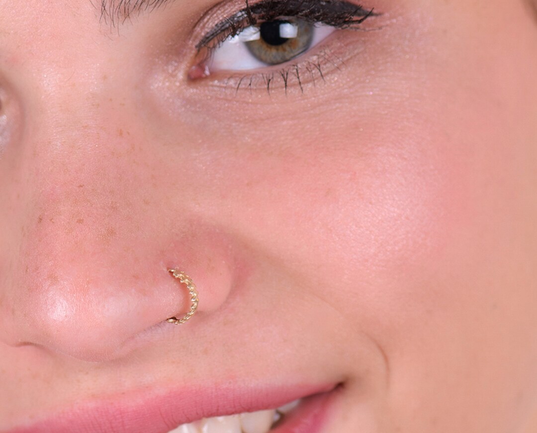 Thick gold nose hoop deals