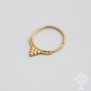 Solid Gold Septum Ring, Tribal Septum, Daith hoop earring, Septum Piercing, Septum Jewelry, Nipple hoop, Nipple piercing, Yellow gold septum image 3