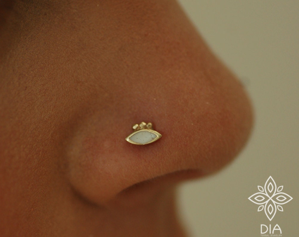 14k GOLD Nose Stud Solid Gold Nose Ring 14k Gold Nose Studs Etsy