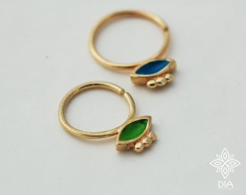 Gold Cartilage Hoop Indian 14k Solid Gold Hoop Tragus Ring Etsy