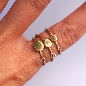 SOLID GOLD stacking rings Pebble stacking ring Choose your ring 14k gold stacking rings stack rings Minimalist rings Knuckle ring Midi ring. image 2