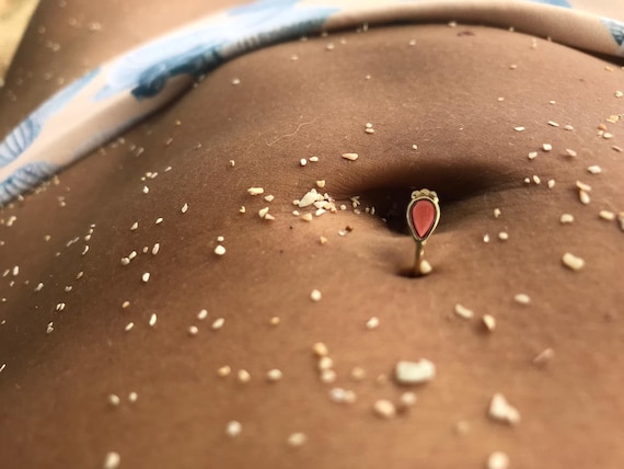 14k Gold belly button ring, belly button hoop, Tribal belly ring, Delicate belly ring 18g, 20g hoop belly button ring, belly button jewelry