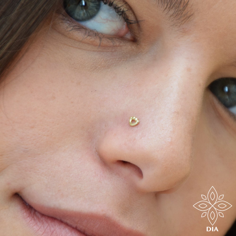 Tiny Nose Piercing Stud Tiny Nose Stud Solid Gold Stud Etsy Israel