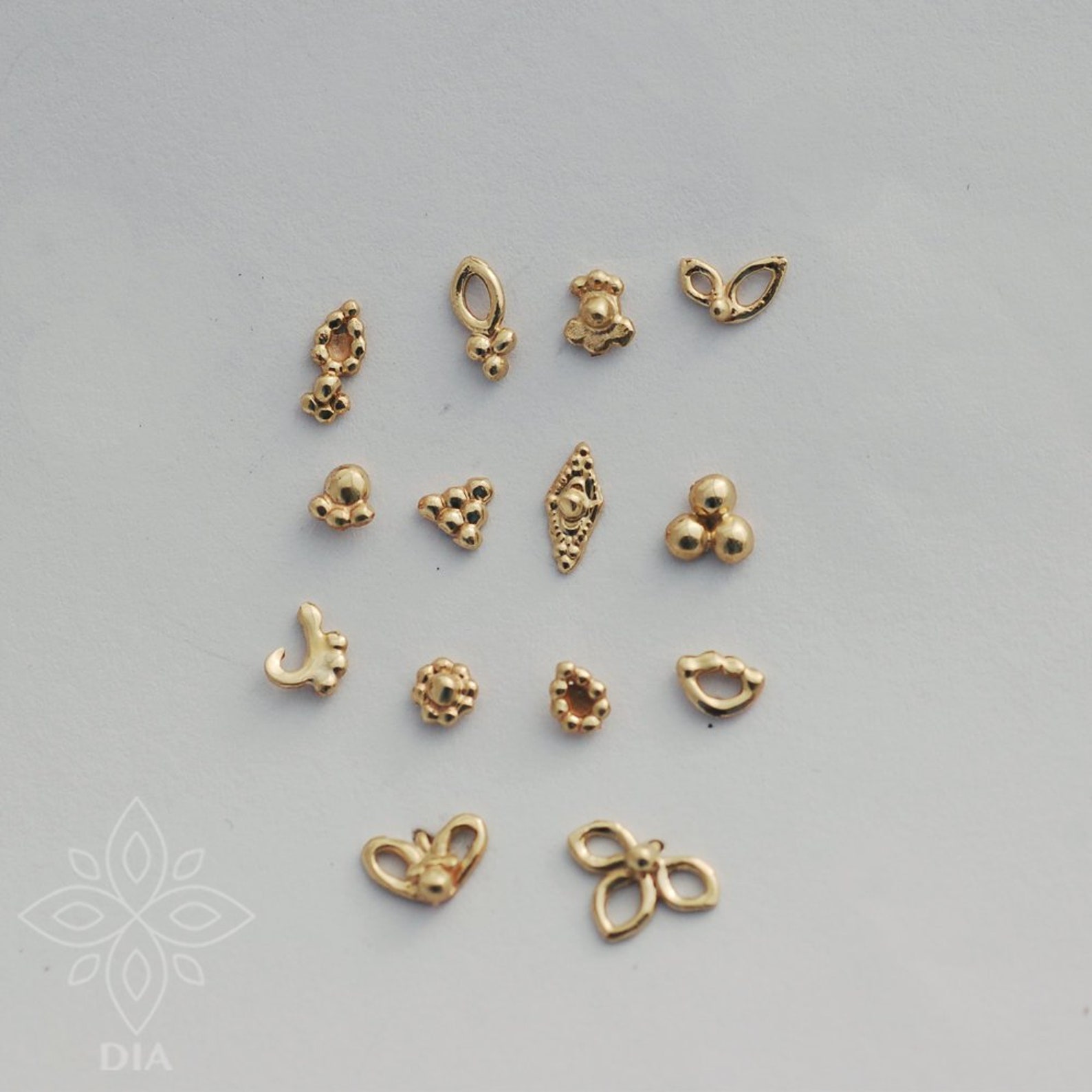 14k Gold Nose Stud Solid Gold Stud 14k Gold Nose Ring 14k Etsy