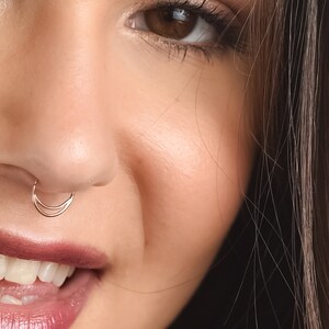 Half moon septum, Geometric Septum Jewelry, 14k Gold Septum Moon septum ring, Daith hoop earring, Septum Jewelry, Nipple hoop, Body Jewelry