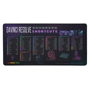 DaVinci Resolve Keyboard Shortcuts Desk Mat for Mac, 16x32 Video Editor Mouse Pad, Colorist Cheat Sheet, Gift for Filmmakers