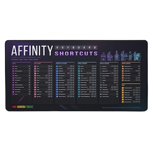 Affinity Keyboard Shortcuts Desk Mat for Mac, 16x32 Designer Mouse Pad, Graphic Design Cheat Sheet, Gift for Designers