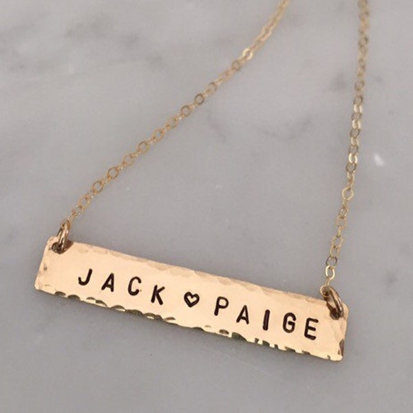 Bar necklace, personalized