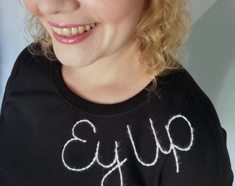 Ey Up Embroidered Black Sweater