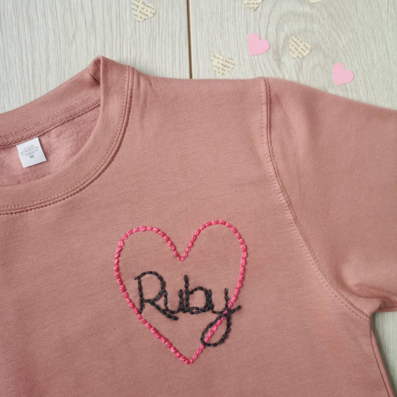 Love Heart Personalised Pink Sweater image 6