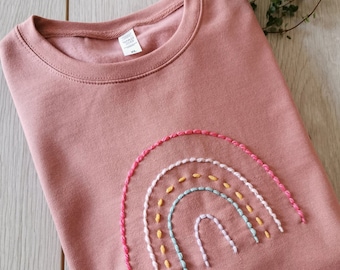 Pastel rainbow Embroidered Sweater