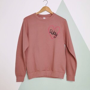 Love Heart Personalised Pink Sweater image 5