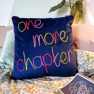 Personalised Colourful Embroidered Velvet Cushion image 3