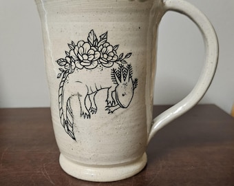 Axolotl Mug Handmade Ceramic for Left or Right Hand