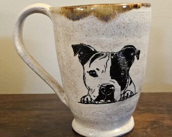 Pit Bull PIttie Ceramic Mug for left or right hand