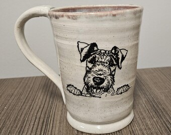 Schnauzer Ceramic Mug for left or right hand