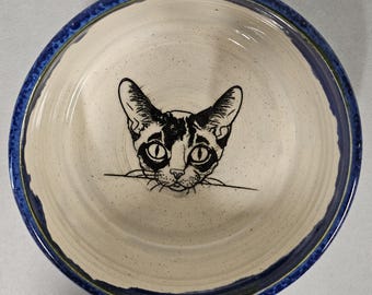 Cornish Rex Cat Ceramic Food Bowl Dish