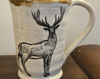 Deer Buck Ceramic Mug for Left or Right Hand