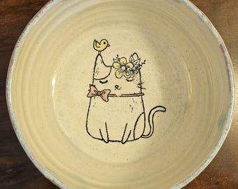 Cute Cat Bowl Handmade Ceramic