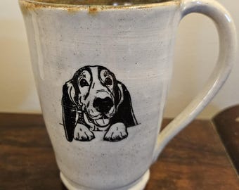 Basset Hound Ceramic Mug for Left or Right Hand
