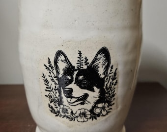 Corgi Ceramic Treat Jar Handmade